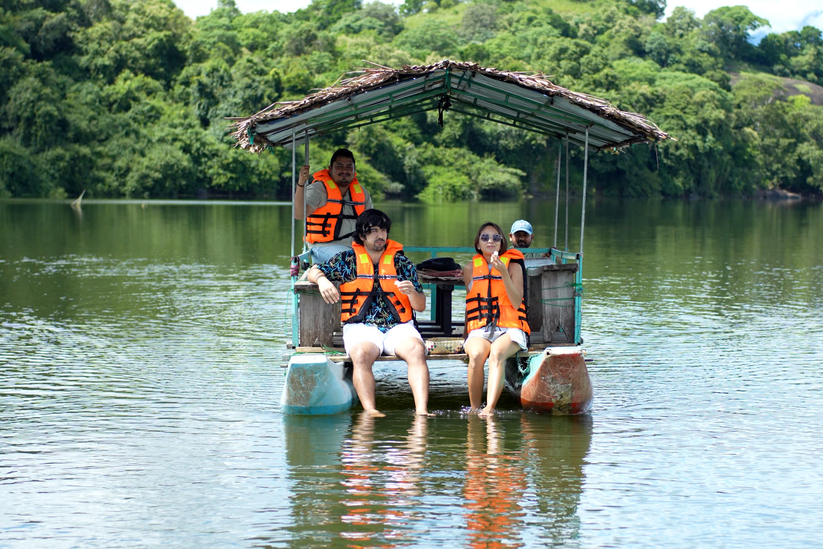 Boat ride on Sorabora Wewa ancient reservoir